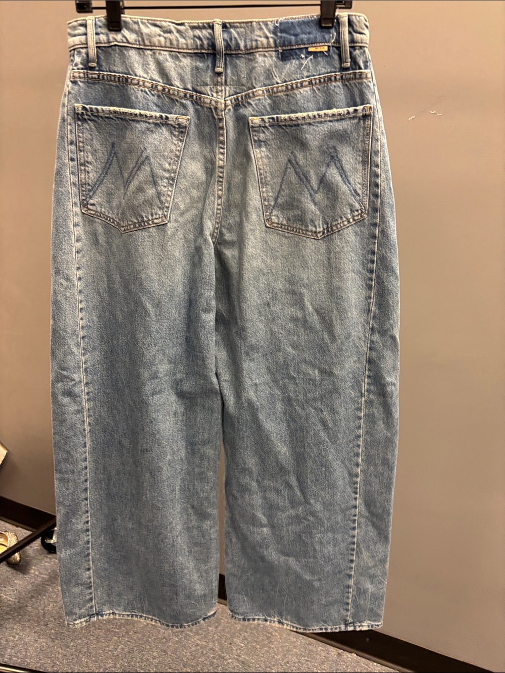 MOTHER Light Blue Wide Leg Flare Jeans - Picture 6 of 11